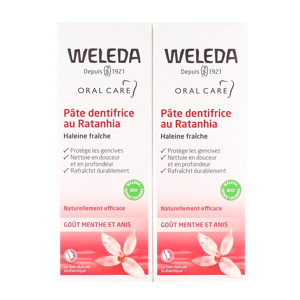 Weleda Pate Dentifrice Au Ratanhia 2x75 ml