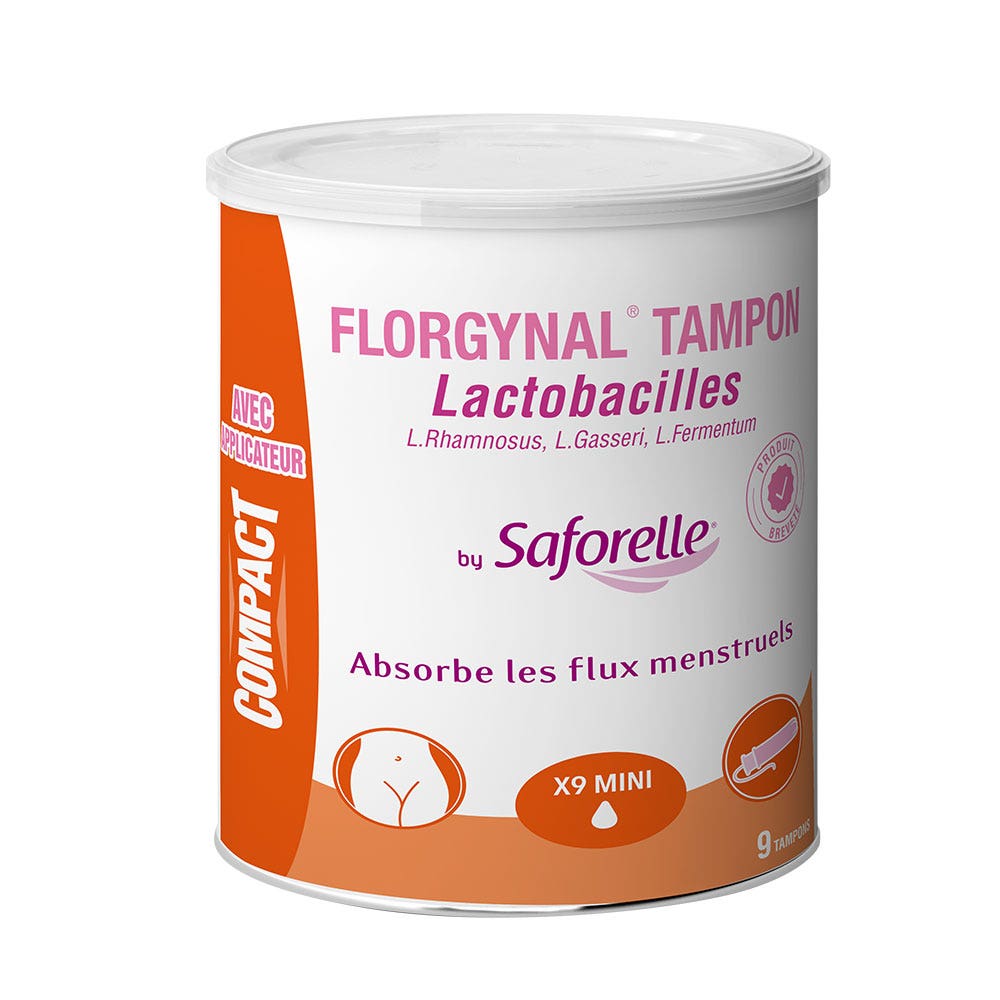 Saforelle Florgynal Tampons avec des Lactobacilles pour les règles Compact Mini avec Applicateur x9