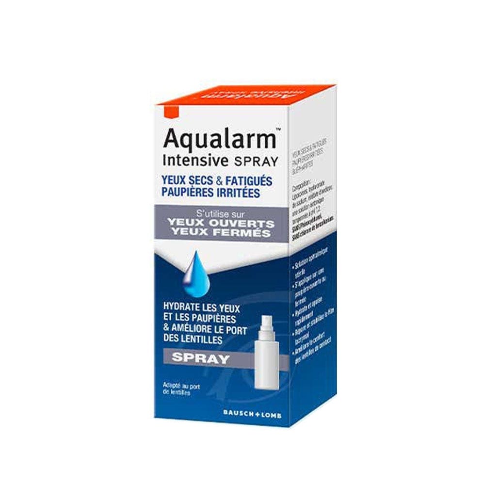 Bausch&Lomb Aqualarm Intensive Spray Yeux Secs Fatigues Paupières Irritées Yeux ouverts et fermés 10ml