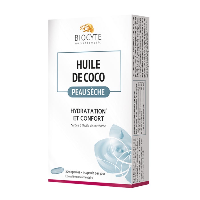 Biocyte Huile De Coco Peaux Seches 30 Capsules