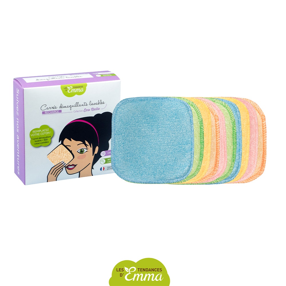 Les Tendances D'Emma Eco Belle Carrés Démaquillants Lavables en Bambou Couleur x10