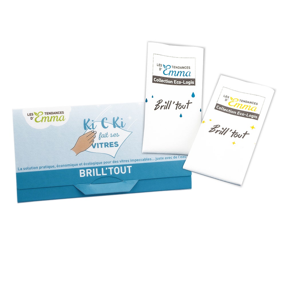 Les Tendances D'Emma Kit Brill'tout Eco-logis Pour Vitres x2 lingettes