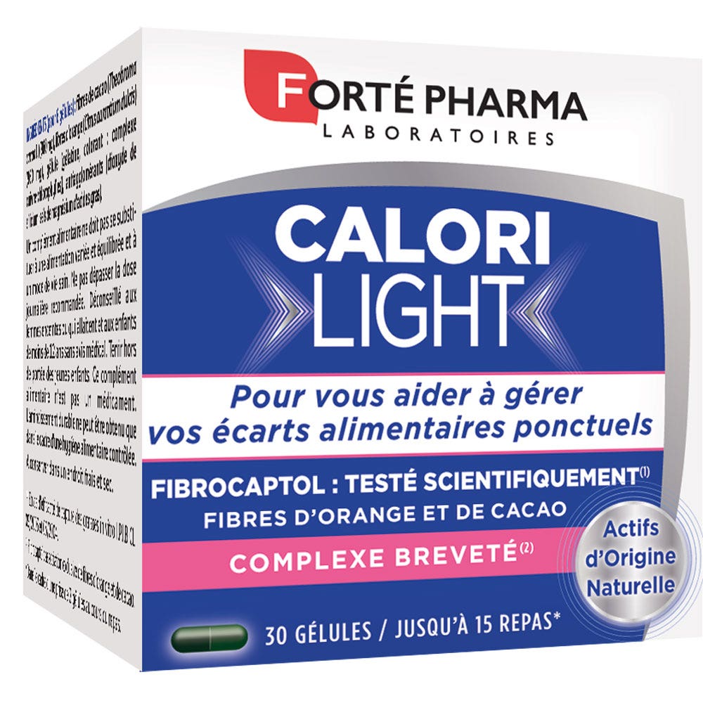 Forté Pharma CaloriLight Capteur de Graisses à base de Fibres d'orange et Cacao 30 gélules