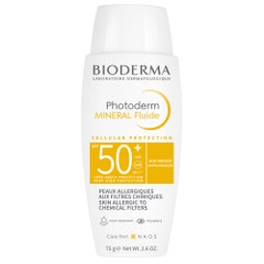 Bioderma Photoderm SPF 50+ pour les peaux allergiques aux filtres chimiques Mineral Fluide 75g