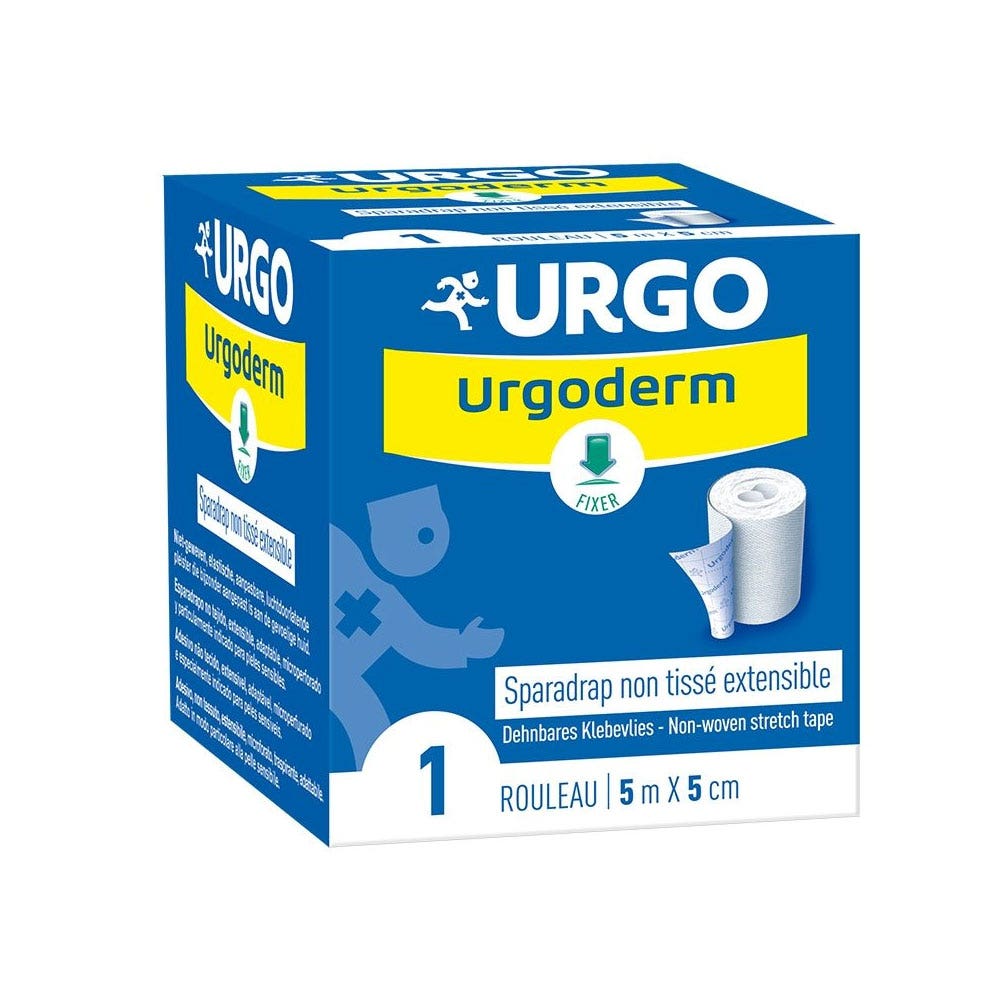 Urgo Sparadrap Non Tissé Extensible 5m x5cm Urgoderm x1 rouleau
