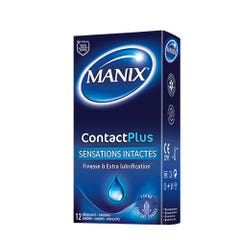 Manix Contact Plus Préservatifs finesse et extra lubrification x14