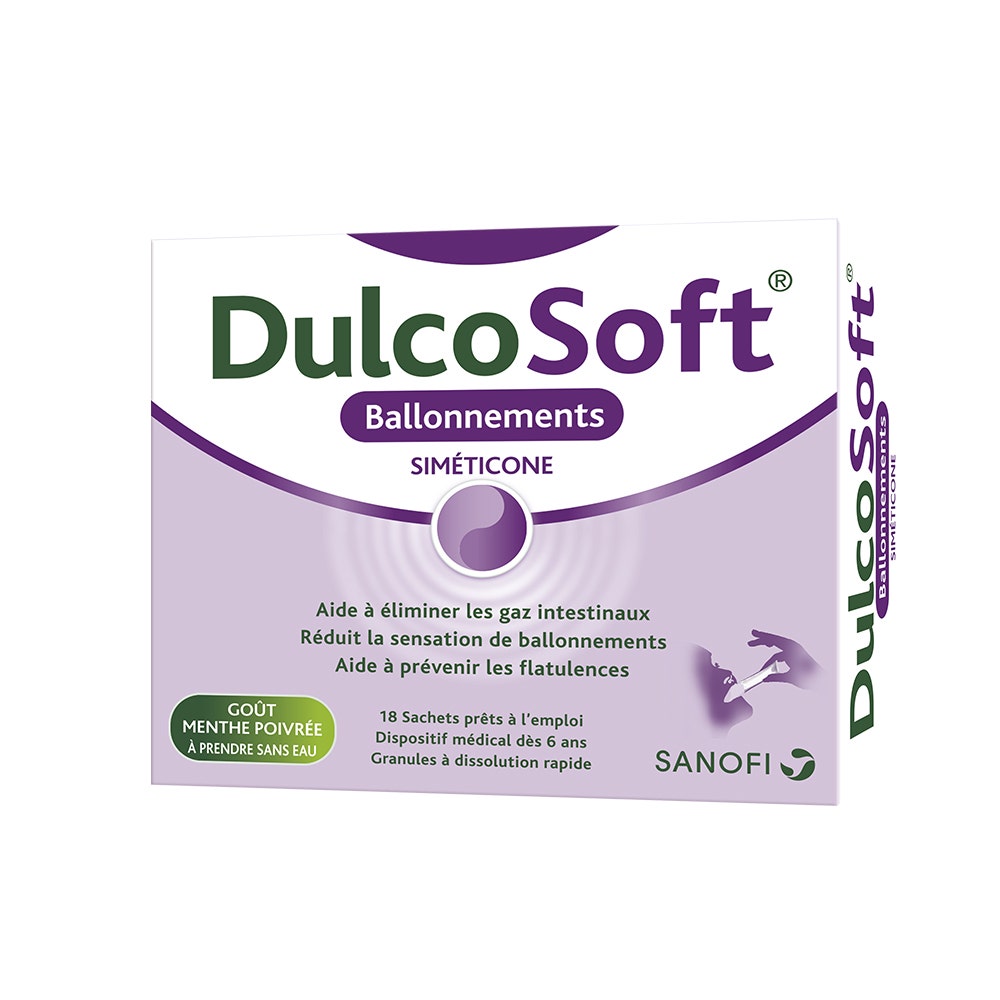 Dulcosoft Ballonnements Goût menthe poivrée 18 sachets