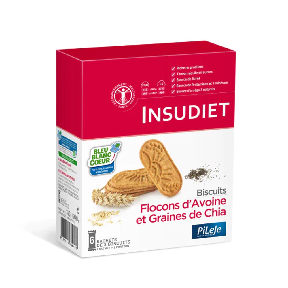 Insudiet Biscuits Flocon d'Avoine et Graine de Chia 6 sachets