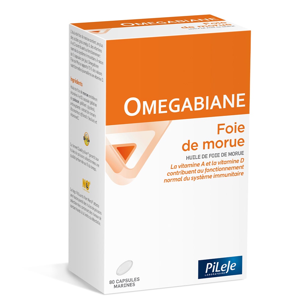 Foie De Morue 80 Capsules Marines Omegabiane Pileje