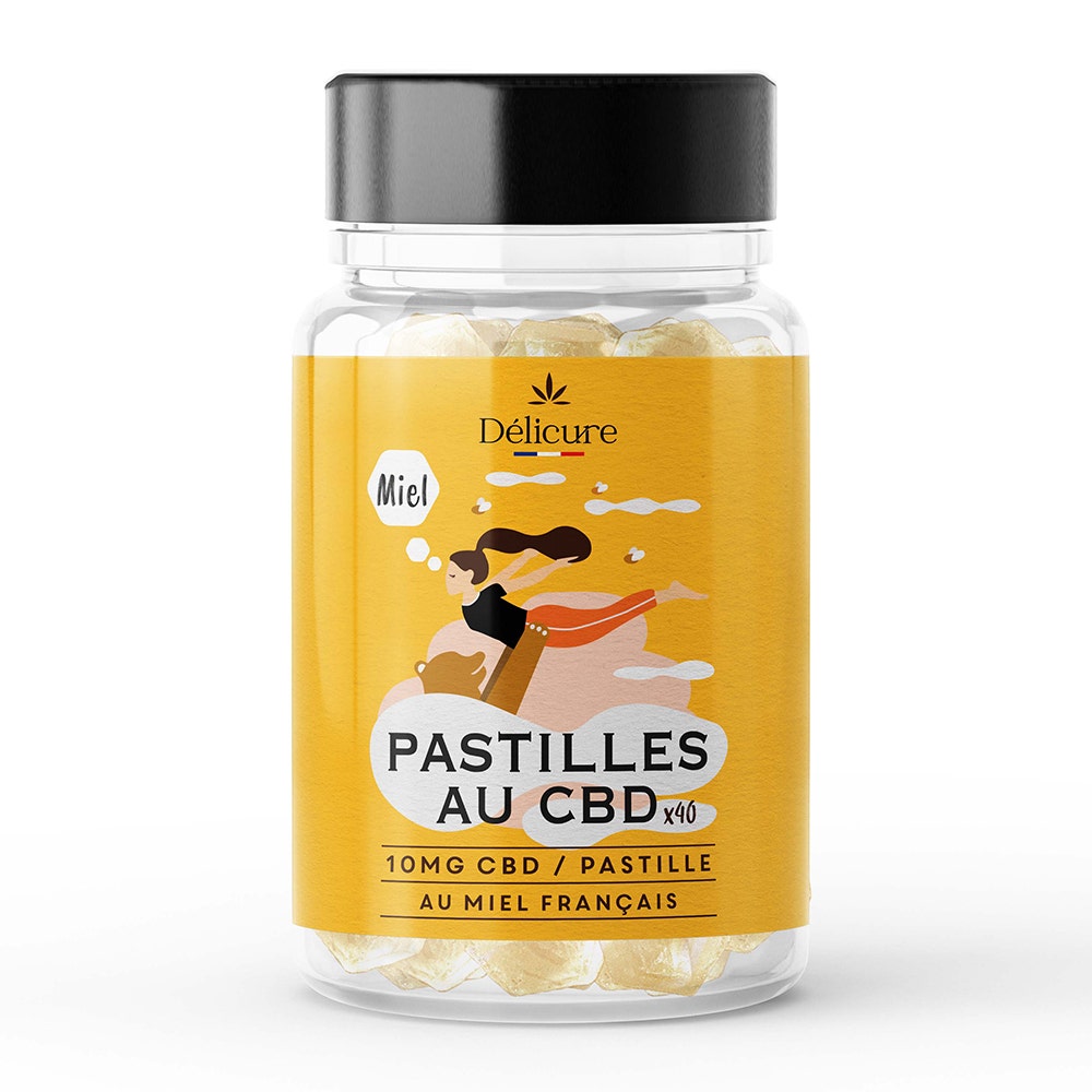 Delicure CBD Pastilles 10mg Miel Français x40 Bonbons
