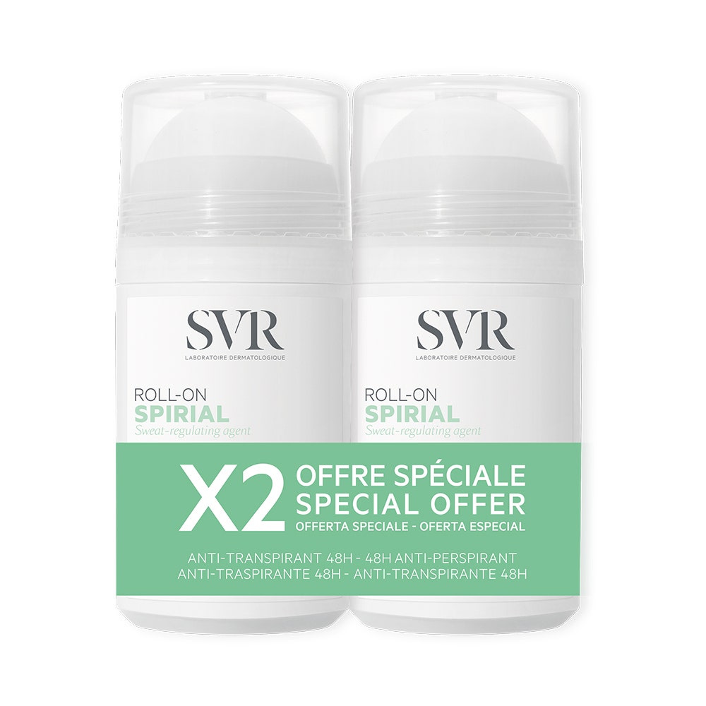 Roll-on Deodorant Anti-transpirant Intense 48h 2x50ml Spirial Svr