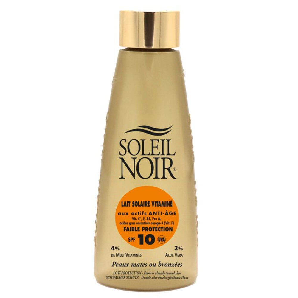 Soleil Noir N°70 Lait solaire Vitamine Anti-âge Peaux Mates Ou Bronzées Spf10 150ml