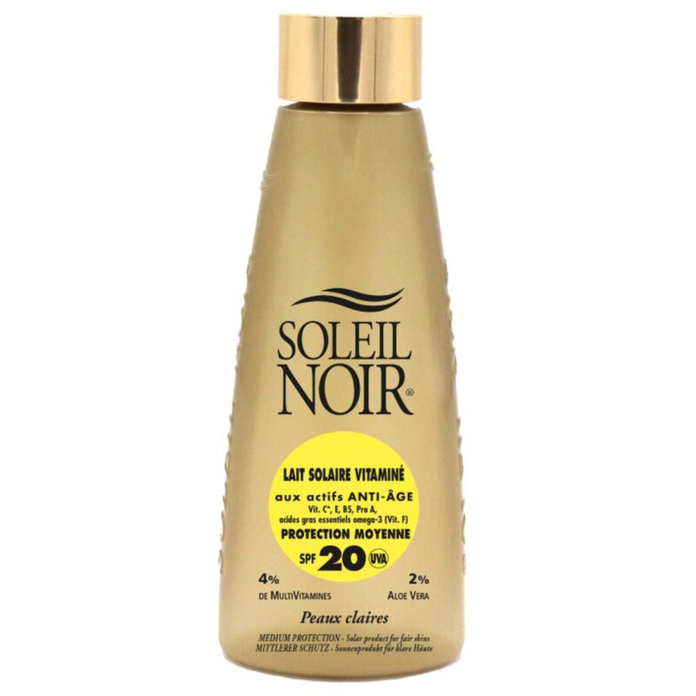 Soleil Noir N°71 Lait Fluide Vitamine Protection Moyenne Peaux Mates Ou Bronzees Spf20 150 ml