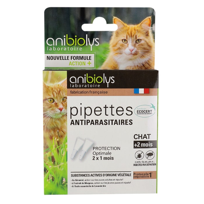 Pipettes Antiparasitaires Chat + 12 Mois x2 Anibiolys