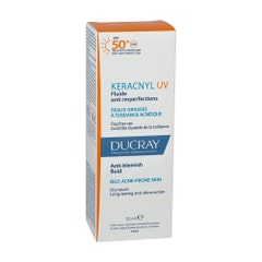 Ducray Keracnyl Fluide anti-imperfections SPF50+ Peaux grasses à tendance acnéique 50ml