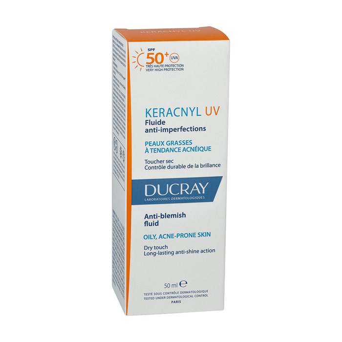 Ducray Keracnyl Fluide anti-imperfections SPF50+ Peaux grasses à tendance acnéique 50ml