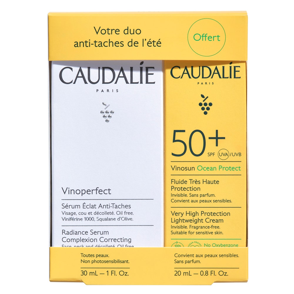 Caudalie Coffret Sérum Vinoperfect & Fluide Très Haute Protection SPF50+ Vinosun