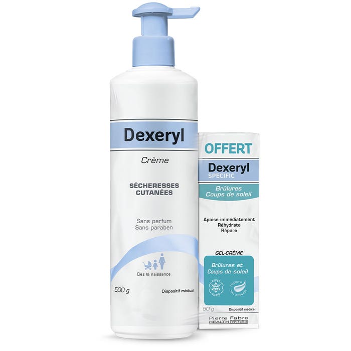 DUO Dexeryl crème 500g + Specific brulure 50g Offert Dexeryl