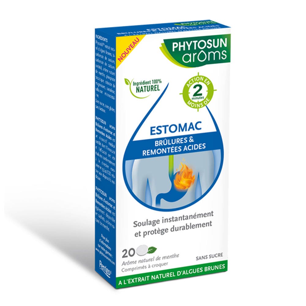 Phytosun Aroms Brûlures d'estomac et Remontée Acides 20 comprimés