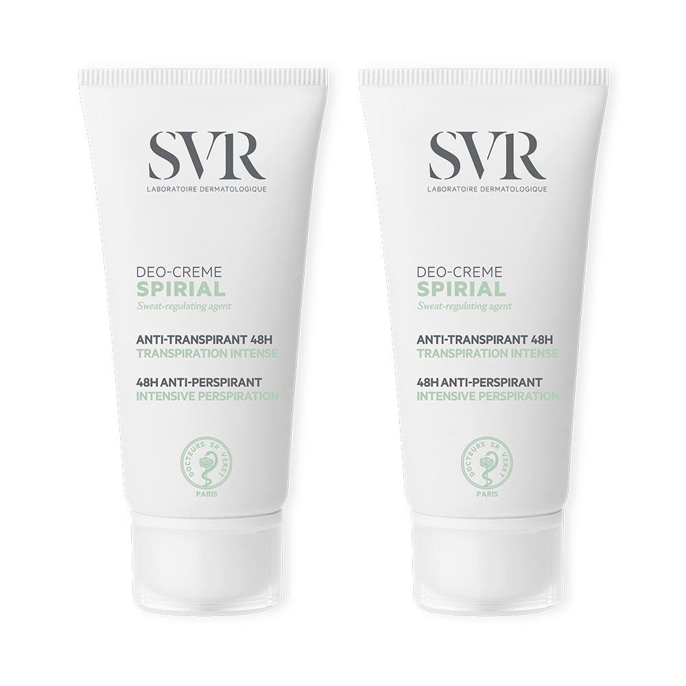 Svr Spirial Creme Deodorant Anti-transpirant Intense 48h 2x50ml