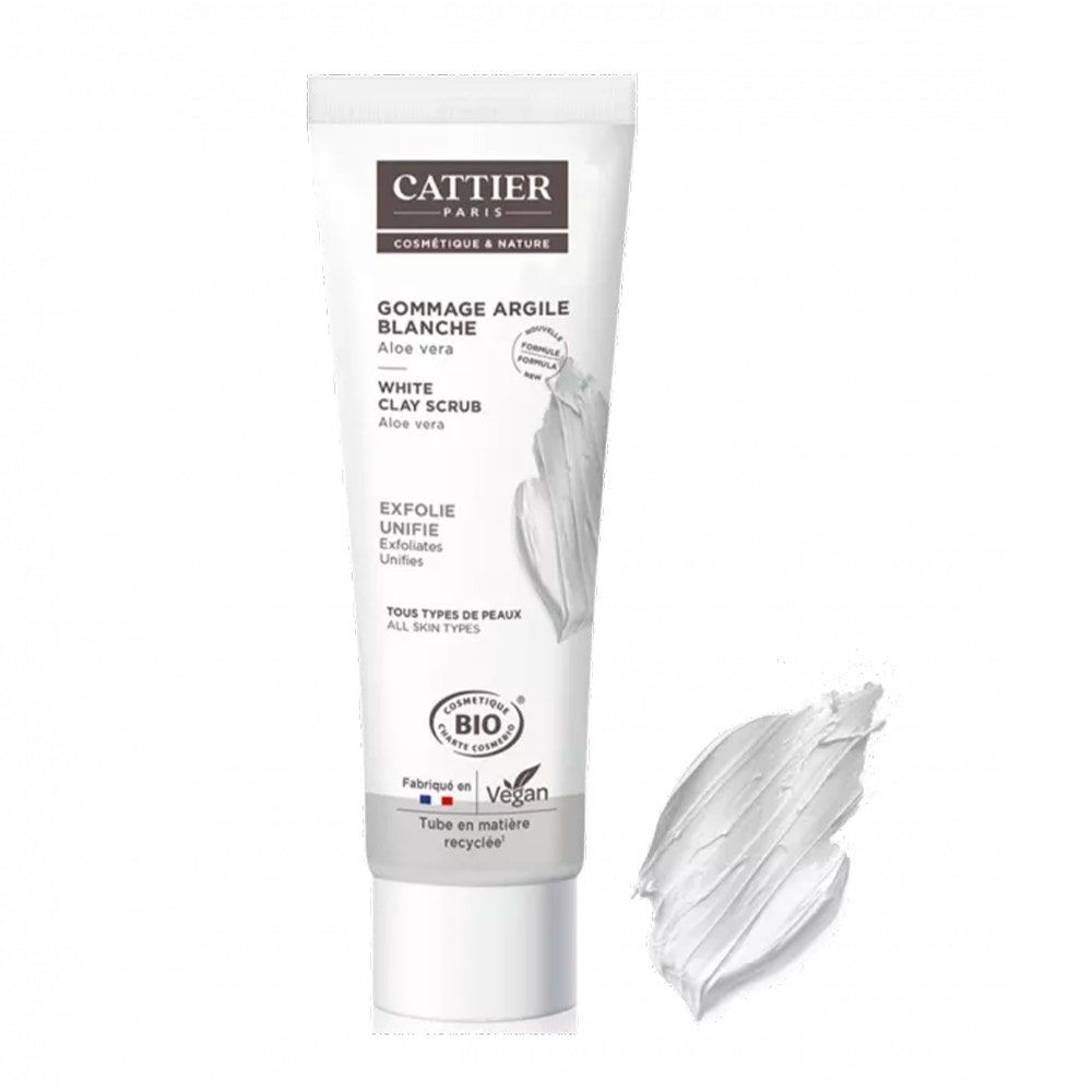 Cattier Gommage Visage Blanche Et Aloe Vera Bio 100ml