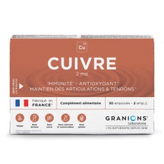 Granions Cuivre 2 mg 30 ampoules