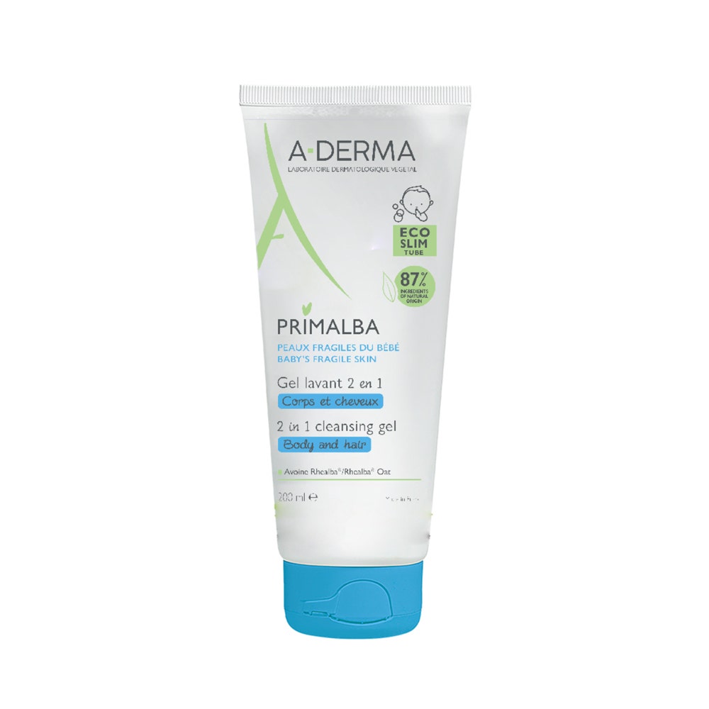 A-Derma Primalba Gel Lavant Douceur Bébé 2-En-1 Peaux fragiles de bébé 200ml