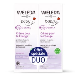 Weleda Duo Crème pour le Change à la Mauve Blanche Peaux très sensibles à atopiques 2x50 ml