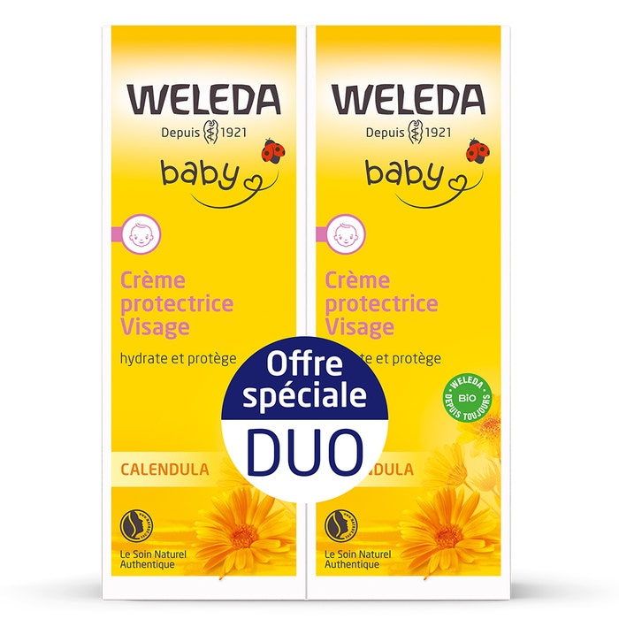 Weleda Duo Crème Protectrice Visage Au Calendula 2x50ml