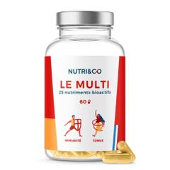 NUTRI&CO Le Multi 25 nutriments bioactifs Immunité et antioxydant 60 gélules