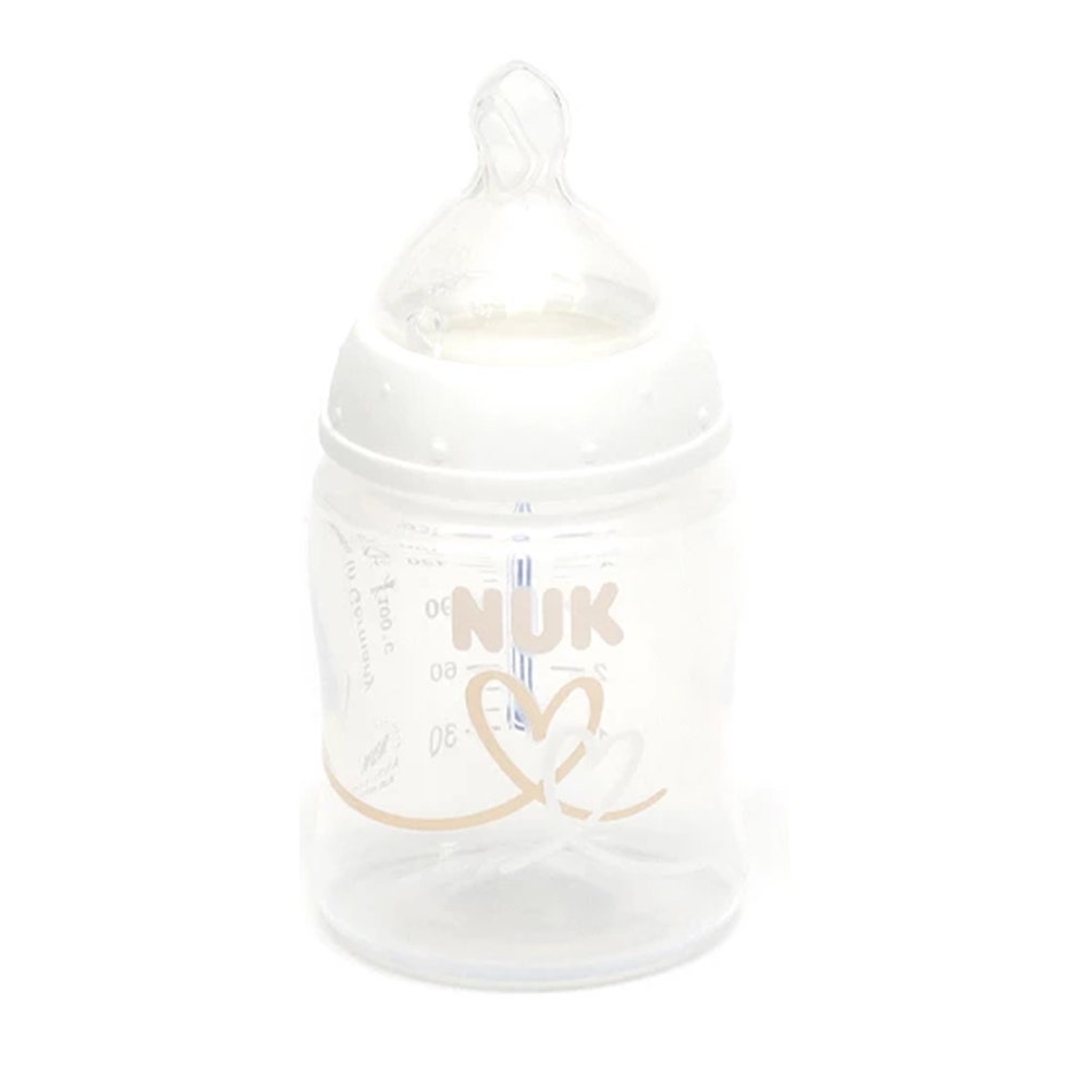 Nuk First Choice+ con controllo della temperatura Biberon cuore taglia M in silicone da 0 a 6 mesi 150 ml