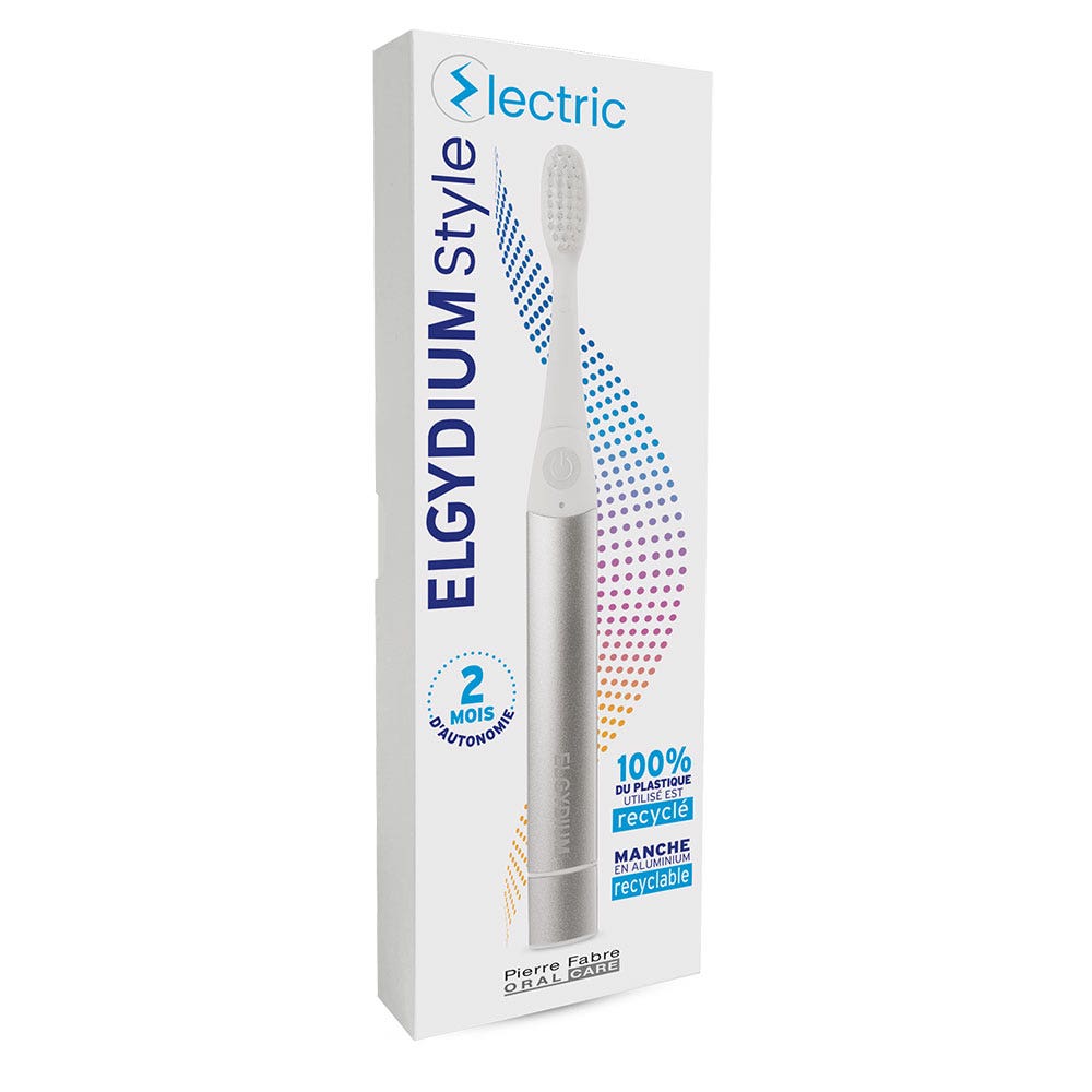 Elgydium Brosse à dents Electrique Style Silver Souple x1