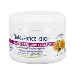 Natessance Masque capillaire couleur - Cartharme & Kératine Végétale Bio Cheveux colorés, méchés 200ml
