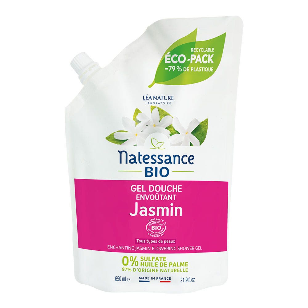 Natessance Gel Douche Envoûtant Jasmin Bio Tous types de peaux 650ml