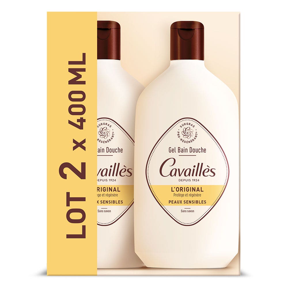 Rogé Cavaillès Gel Bain et Douche L'Original 2x400ml Peaux sensibles 800ml