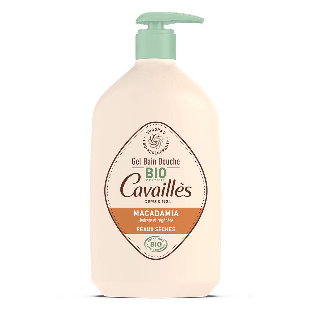 Rogé Cavaillès Gel Bain et Douche Huile de Macadamia Bio Peaux sèches 1L