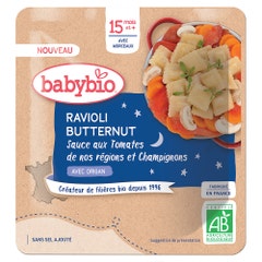 Babybio Ravioli Butternut sauce aux tomates de nos régions et Champignons Dès 15 Mois 190g