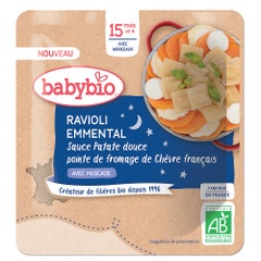 Babybio Ravioli emmental sauce Patate Douce pointe de Fromage de chèvre français Dès 15 Mois 190g
