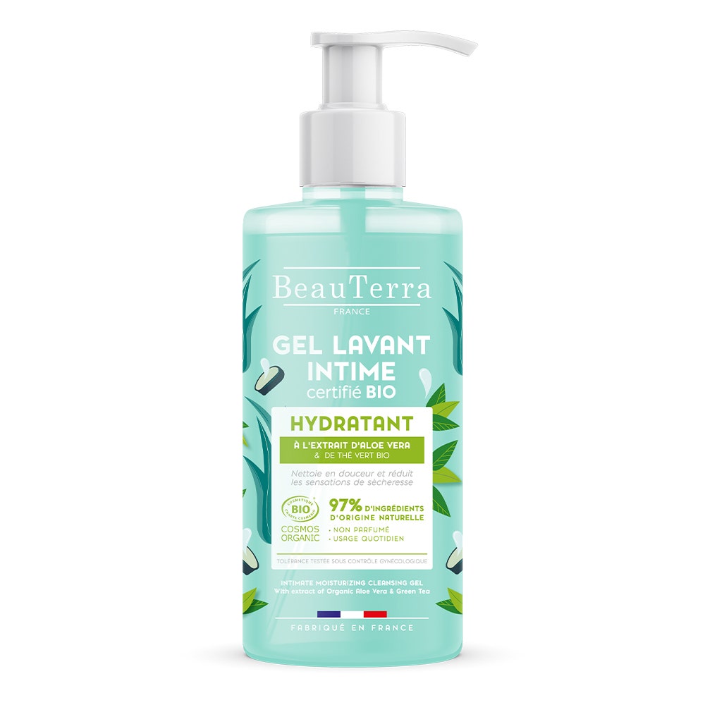 Beauterra Gel Nettoyant Intime Hydratant Aloe Vera et Thé Vert Bio 500ml