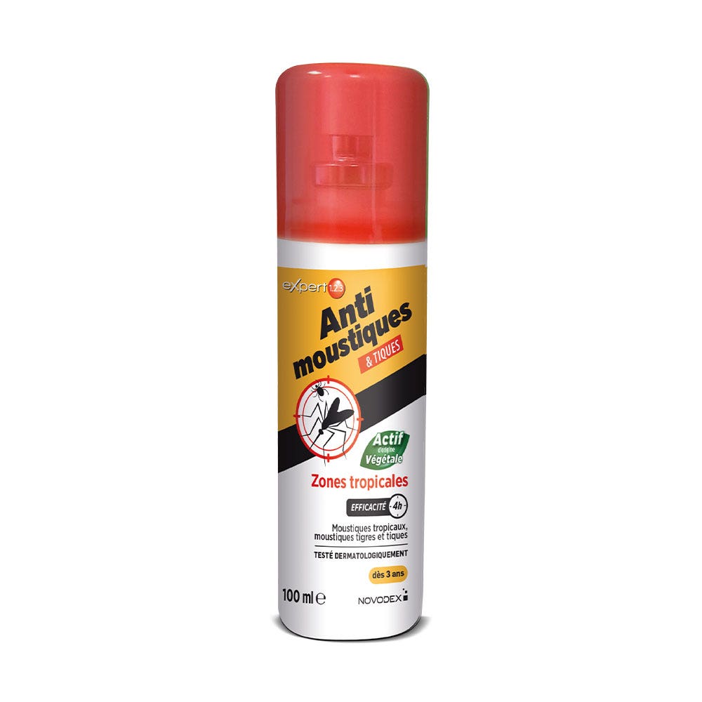 Novodex Expert 1.2.3 Spray Répulsif Moustique et Tiques Zones Tropicales 100ml