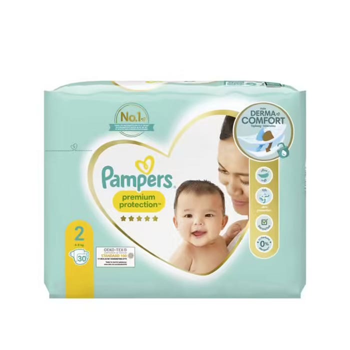 Couches Pampers Taille 2 Premium x 30 4-8kg - Easypara
