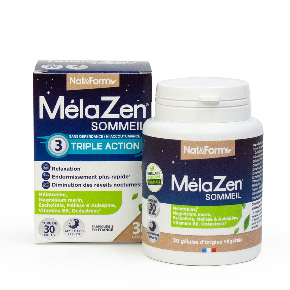 Nat&Form MélaZen Sommeil Triple action 30 gélules