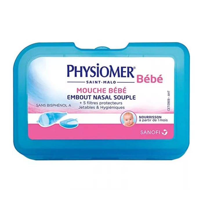 Physiomer Mouche Bébé Embout Nasal Souple + 5 filtres protecteurs