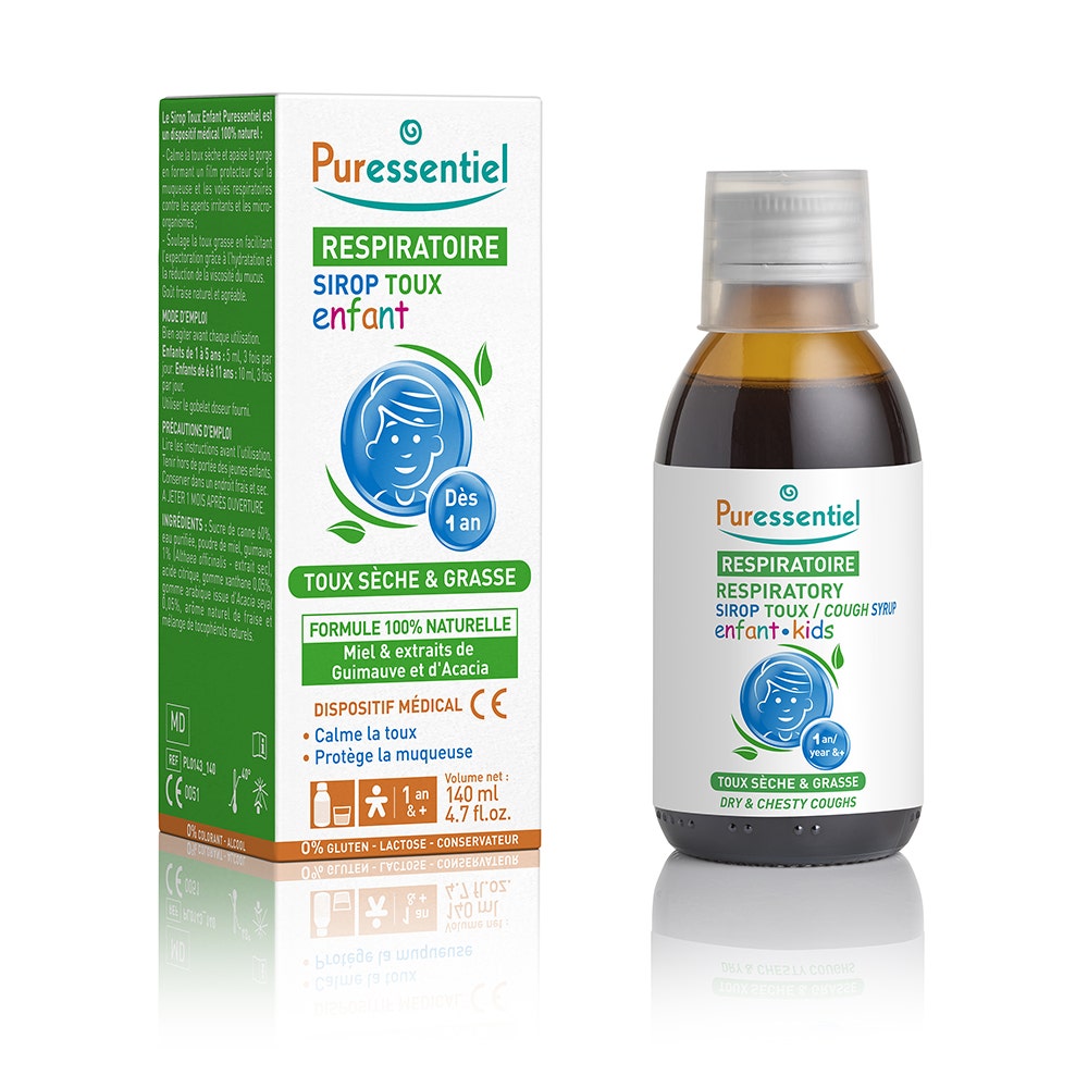 Puressentiel Respiratoire Sirop Toux Sèche et Grasse Enfant Dès 1 An 140ml