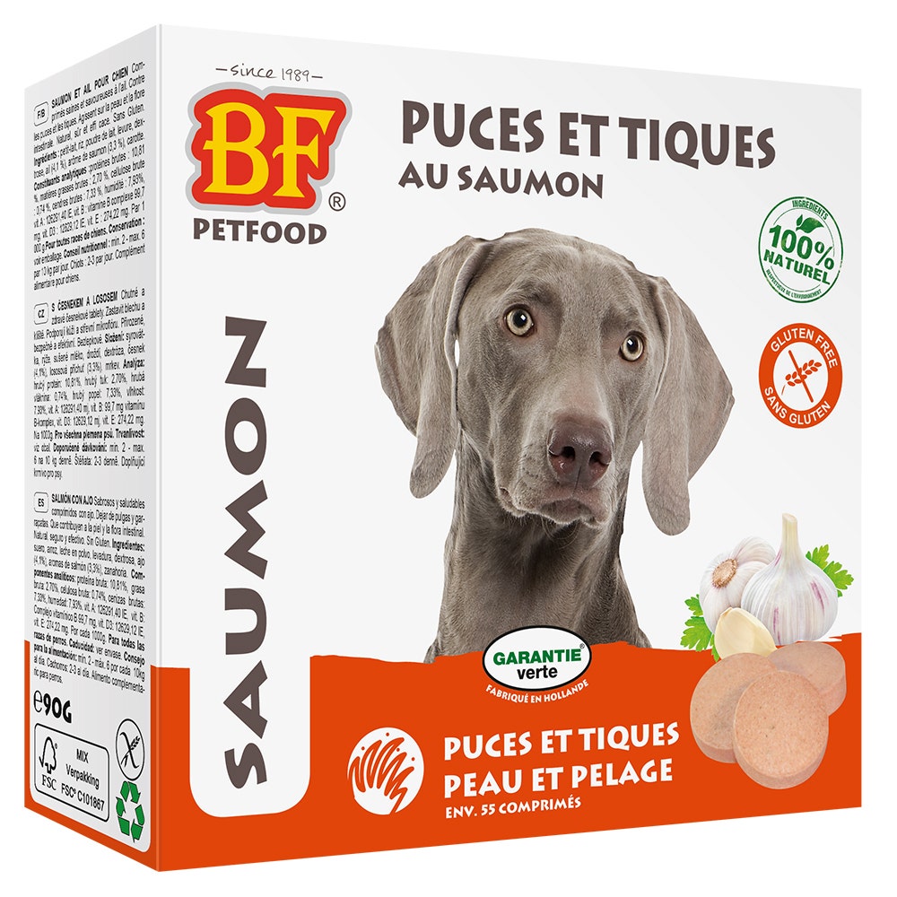 Biofood BF Petfood Comprimés Puces et Tiques au saumon Env. 55 comprimés