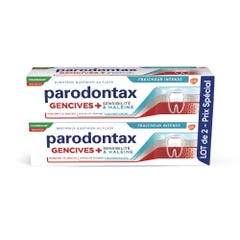 Parodontax Dentifrice Gencives + Sensibilité & Haleine Fraîcheur Intense 2x75ml