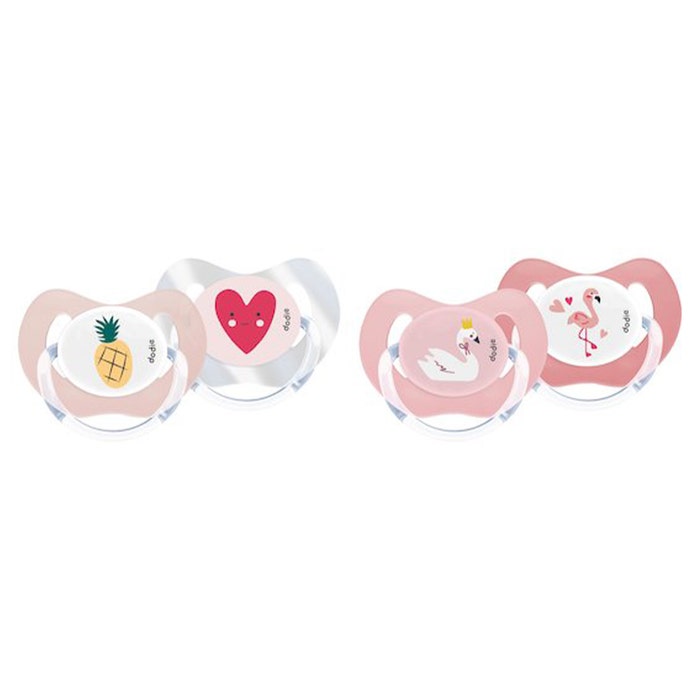 Dodie Sucettes Physiologiques Silicone Girly 6 Mois et Plus x2
