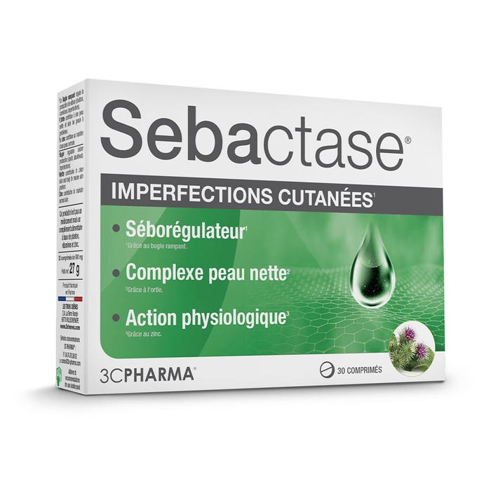 3C Pharma Sebactase Imperfections Cutanees 30 Comprimes