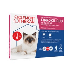 Clement-Thekan Fiprokil Anti-Puces Anti-Tiques Duo Chats 1-6 kg 4 pipettes
