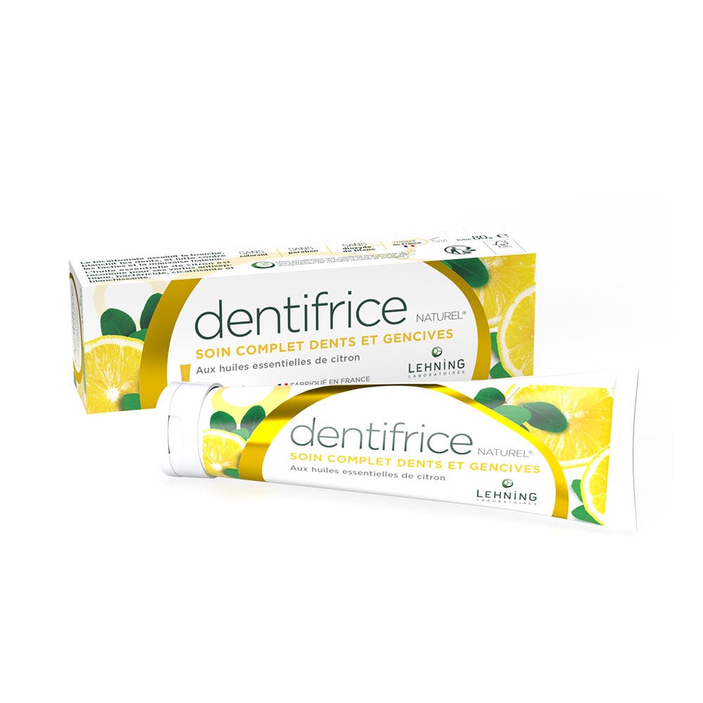 Lehning Dentifrice Naturel Aux Huiles Essentielles De Citron 80g